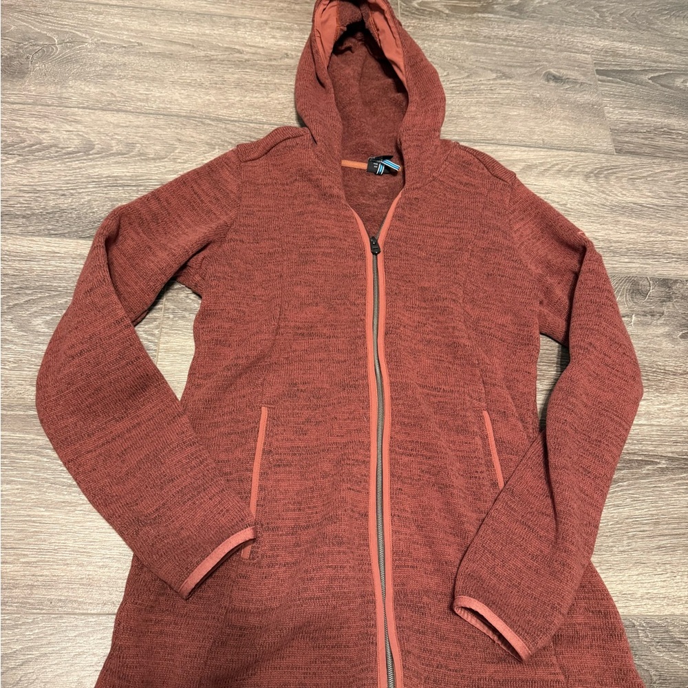 Kuhl Brick Red Hooded Zip-Up Sweater